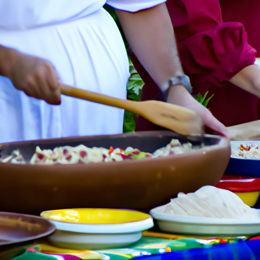 תמונה המתארת פעילות תרבותית של אתר נופש, כמו שיעור בישול מקסיקני מסורתי.