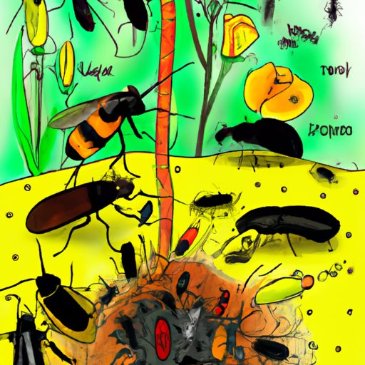 איור המתאר את תפקידם של חרקים מועילים בטבע